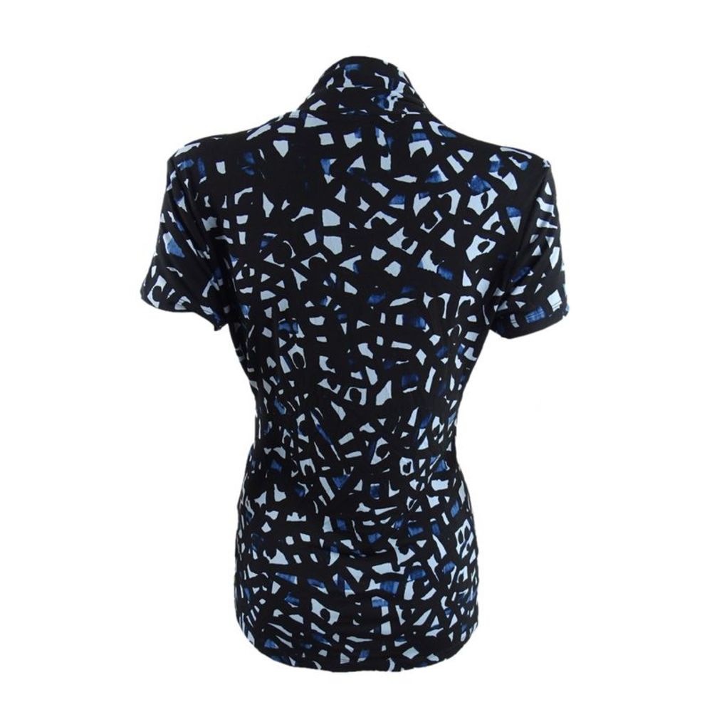 DKNY Women's Printed Ruched Top - Navy Multi - Picture 3 of 4